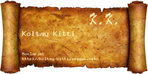 Koltay Kitti névjegykártya